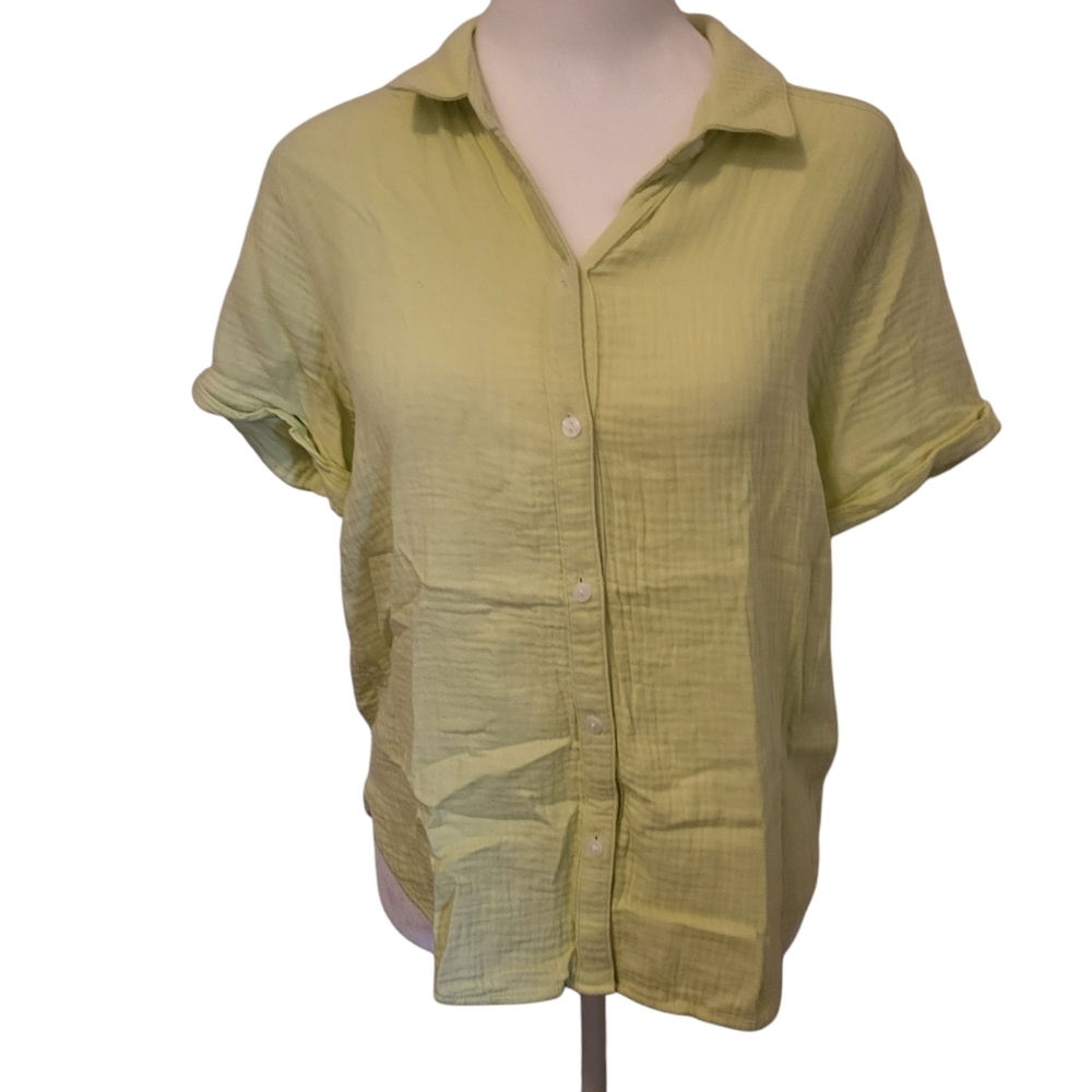 Lucky Brand Button Down Shirt Green sz S